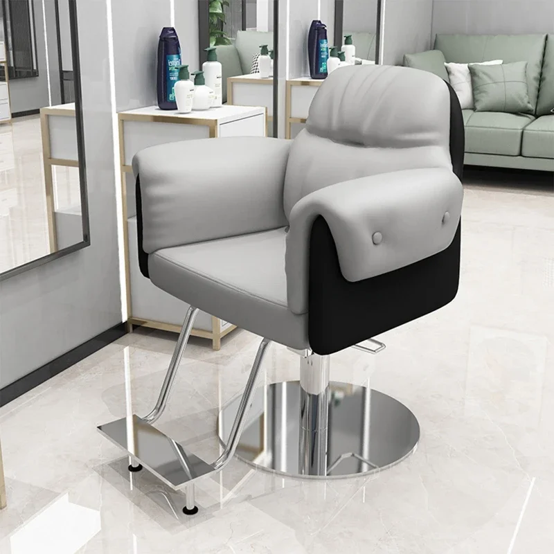 Hair Salon Swivel Lift Perm Hair Dyeing Barber Chair Barbershop Simple Barber Chair Silla De Barbería Salon Furniture