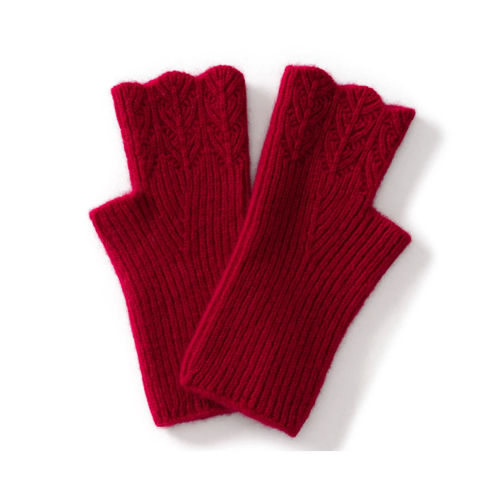 

Новые модные перчатки из чистой шерсти с полупальцами, женские зимние вязаные варежки, теплые однотонные вязаные перчатки на запястье для взрослых