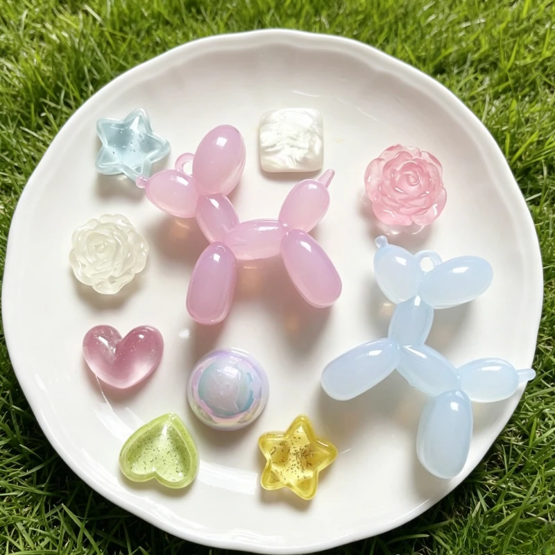3D Resin Shoe Charms Multicolor Detachable Ornaments, Cartoon Dog Heart Star DIY Decor For Clogs Sandals Women Girls Daily Gift
