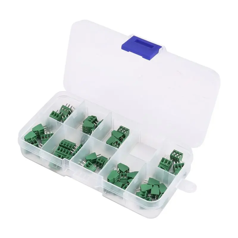 Feb.50PCS 2.54Mm Rising Clamp Kf128-2.54 Pcb Screw Terminal Block DG308-2.54Mm MPT0.5/-2.54 EK254V 2/3/4P Connector
