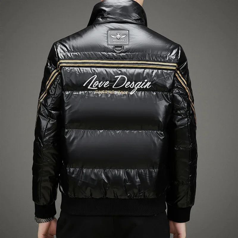 Duck Down Short Jacket Male Padding Designer Clothes Men Wind Padded Heated Cold Coat for Winter