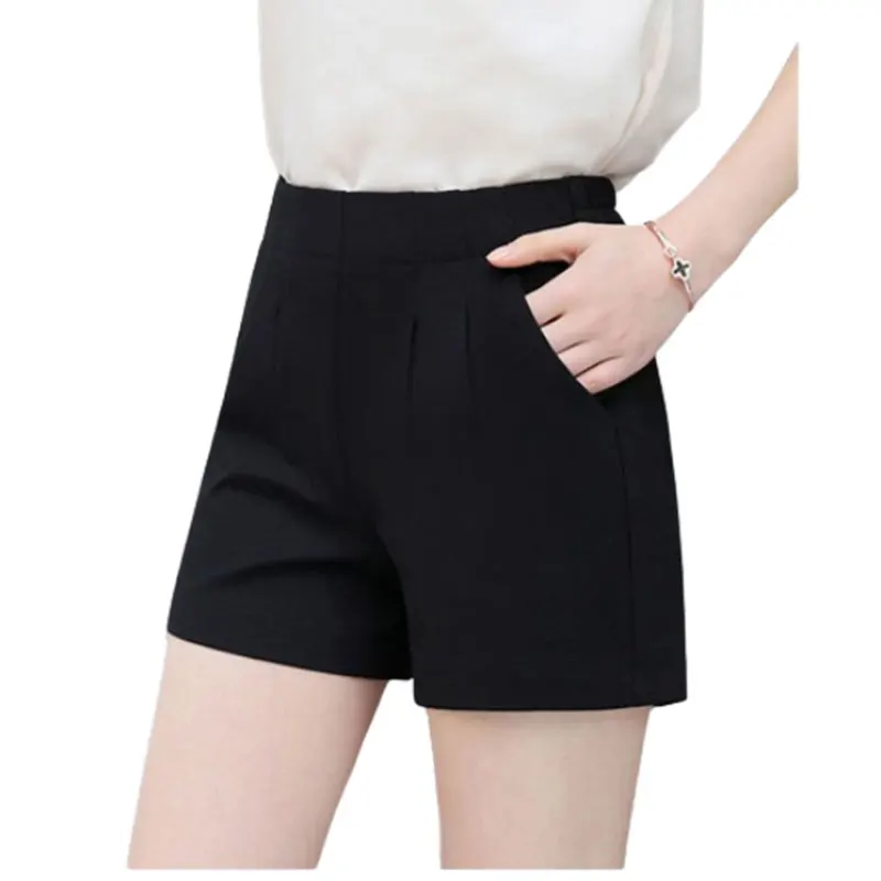 

Women's Casual Loose Waist Shorts, Wide Leg, Elegant, Monochromatic, All-match, Slim, Summer Clothes, Office Lady, Fashion