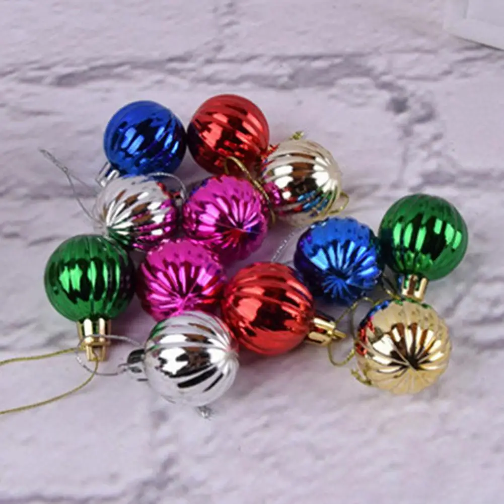 Mini Christmas Tree Color Ball Lightweight Festival Prop Delicate Xmas Tree Decoration Mirror Pumpkin Ball Pendant