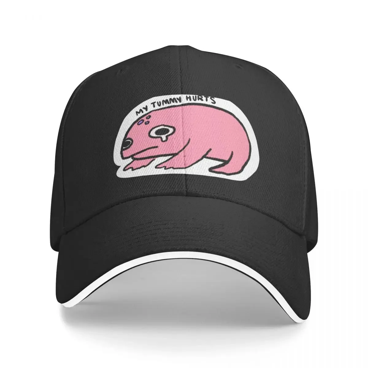 

my tummy hurts pink crying frog Baseball Cap Uv Protection Solar Hat Dropshipping Vintage Fashion Beach Caps Women Men's