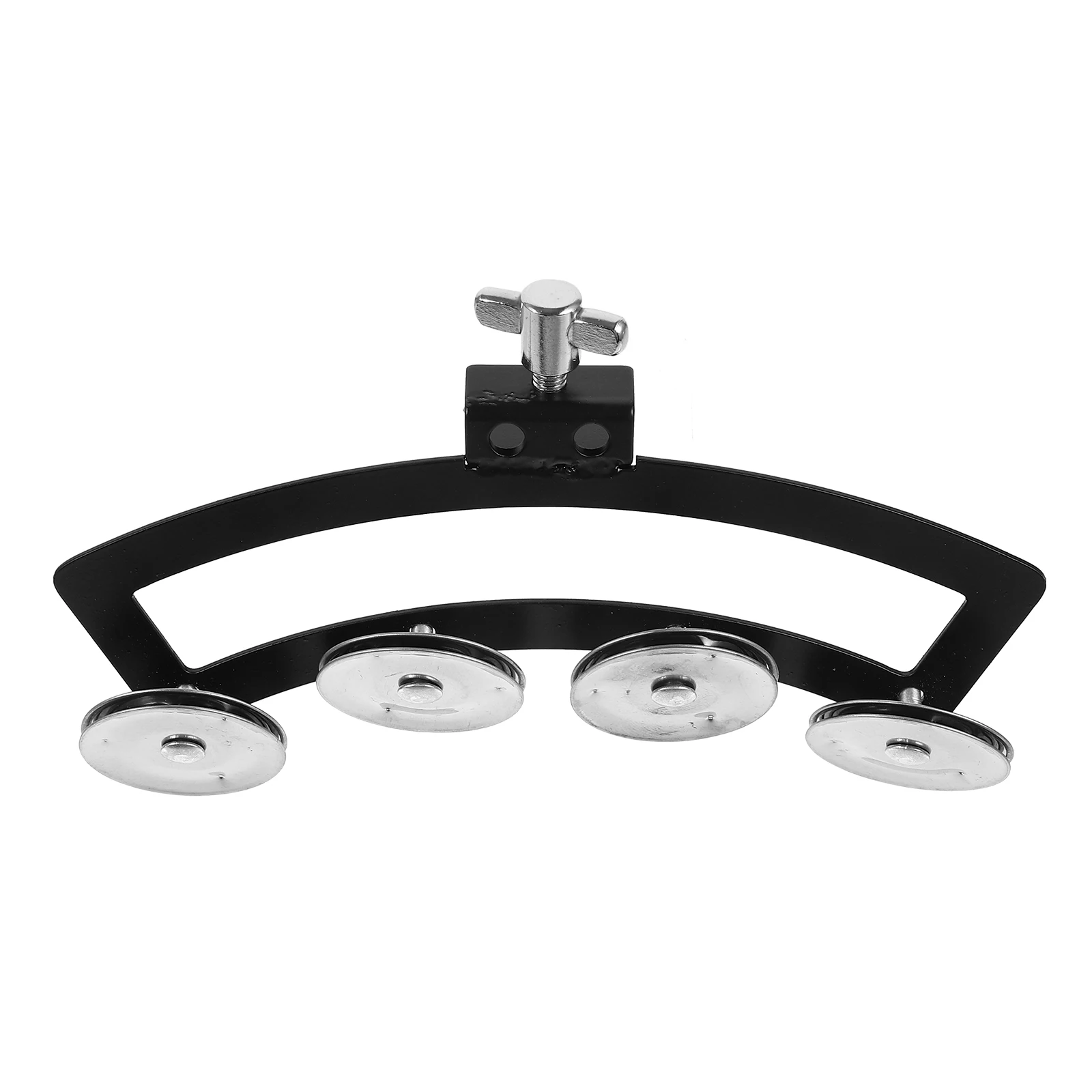 

Snare Drum Ring Bell Music Instrument Tambourine Hand Bells Tambourines Hoop Double Row Metal Abs Kit with Pad Bass Mount