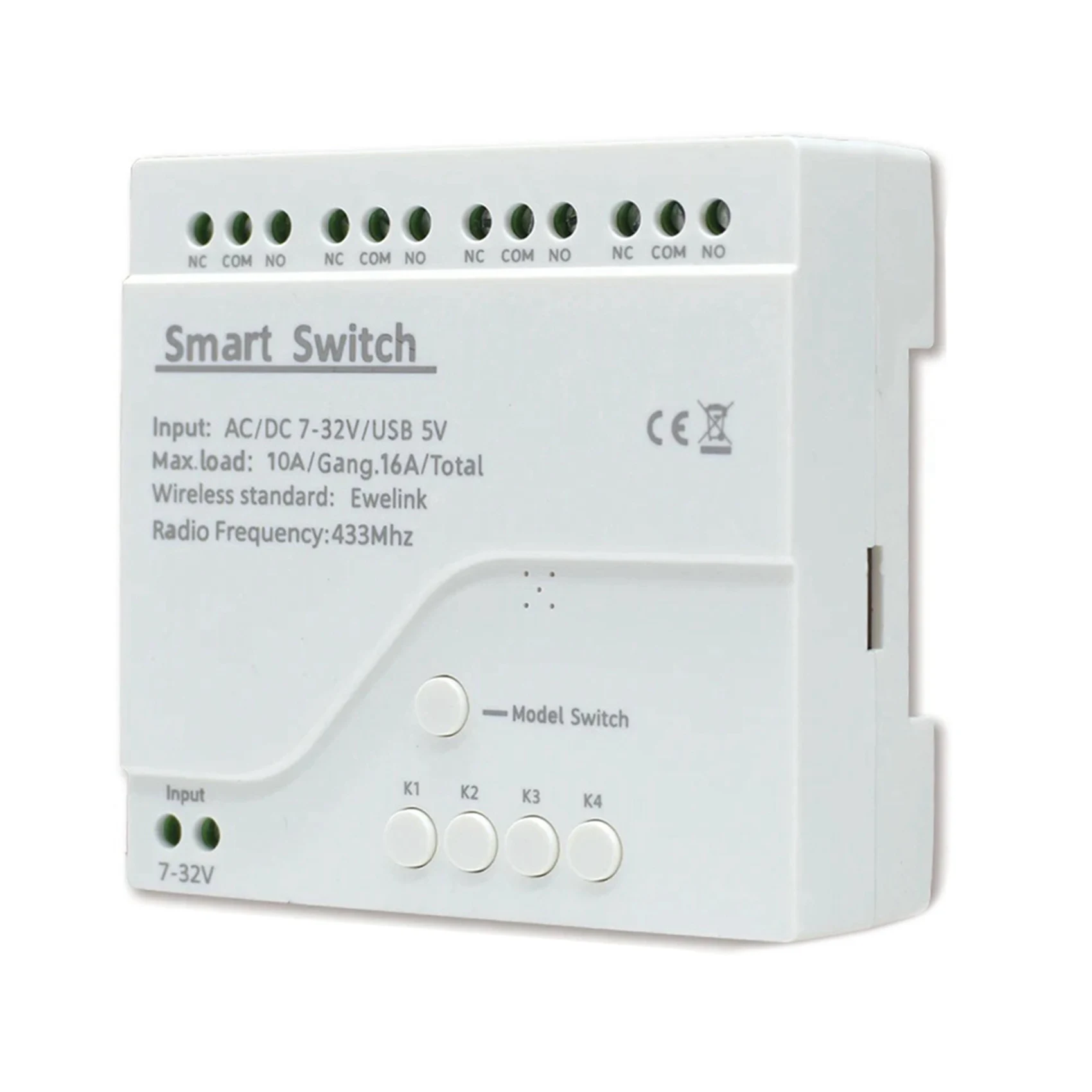 2X Ewelink Smart Remote Control Wifi Switch Module 4CH 7-32V USB 5V Inching Self-Locking RF433 Receive 4 Way Relay