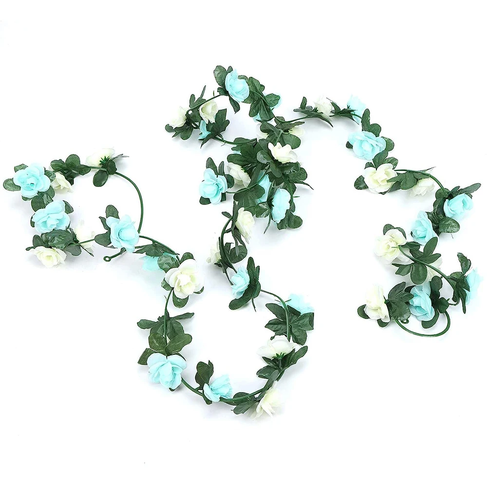 Künstliche Blumen Rosen rebe 255cm hängende Pflanzen Seide Girlande grüne Pflanze Garten Hochzeit Geburtstag Wand Home Zaun Dekor