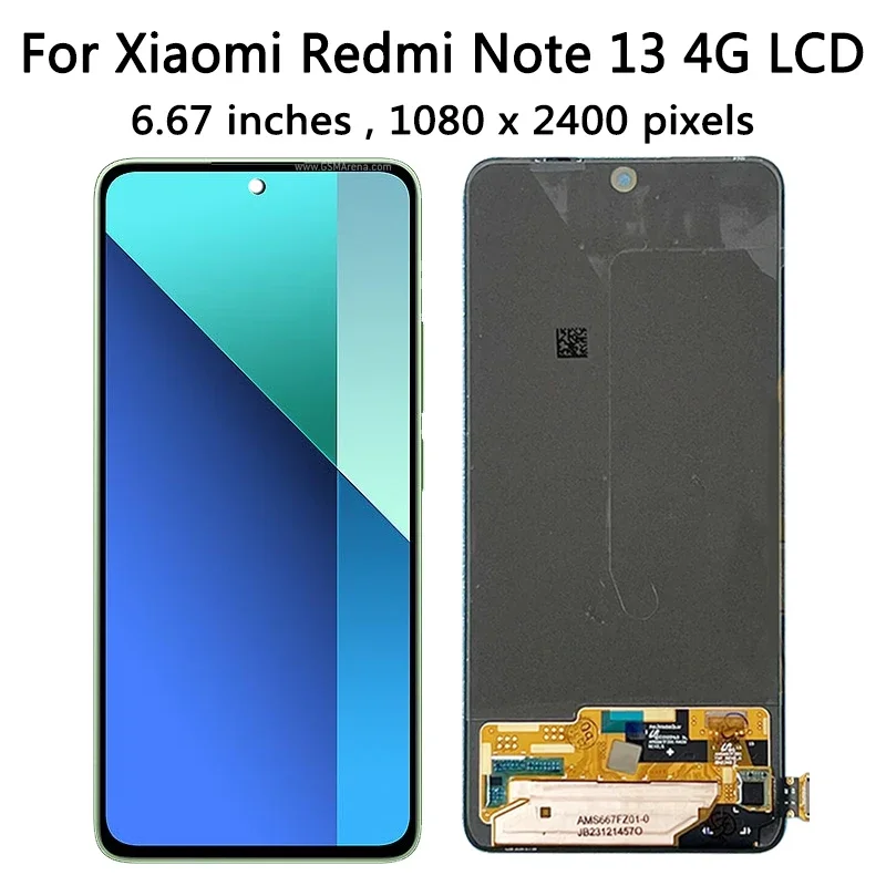 Super AMOLED for Xiaomi Redmi Note 13 4G 23129RAA4G Lcd Display Digital Touch Screen for Redmi Note13 4G Display Frame