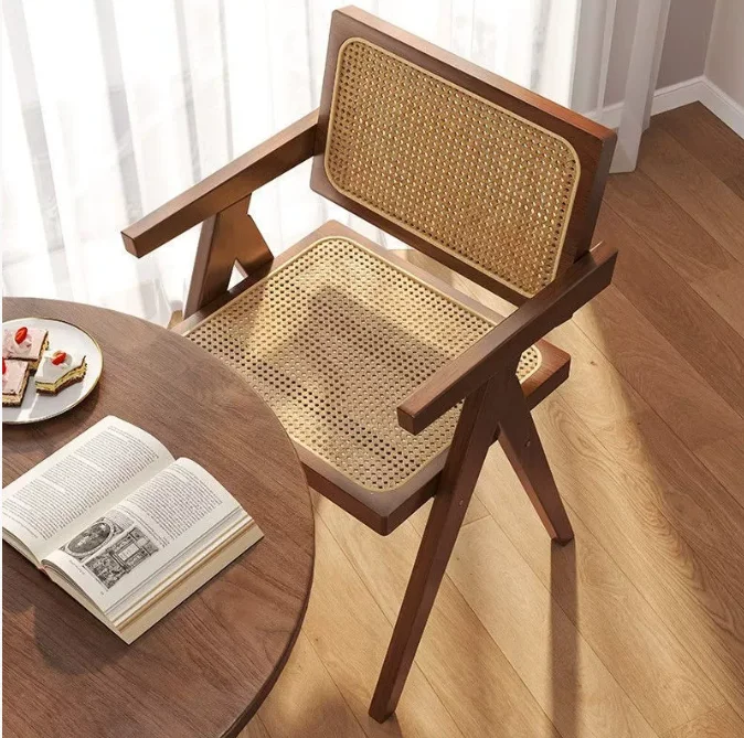 

#Mid Century Modern Solid Wood Dining Chairs Vintage Farmhouse Style Portable Home Restaurant Furniture with Strong Wood Frame