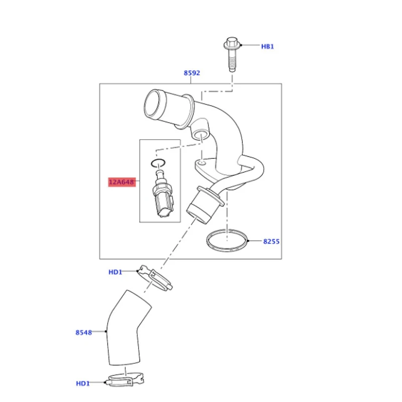 LR019736 4537712 Sensor - Engine cooling water temperature La nd Ro ve r