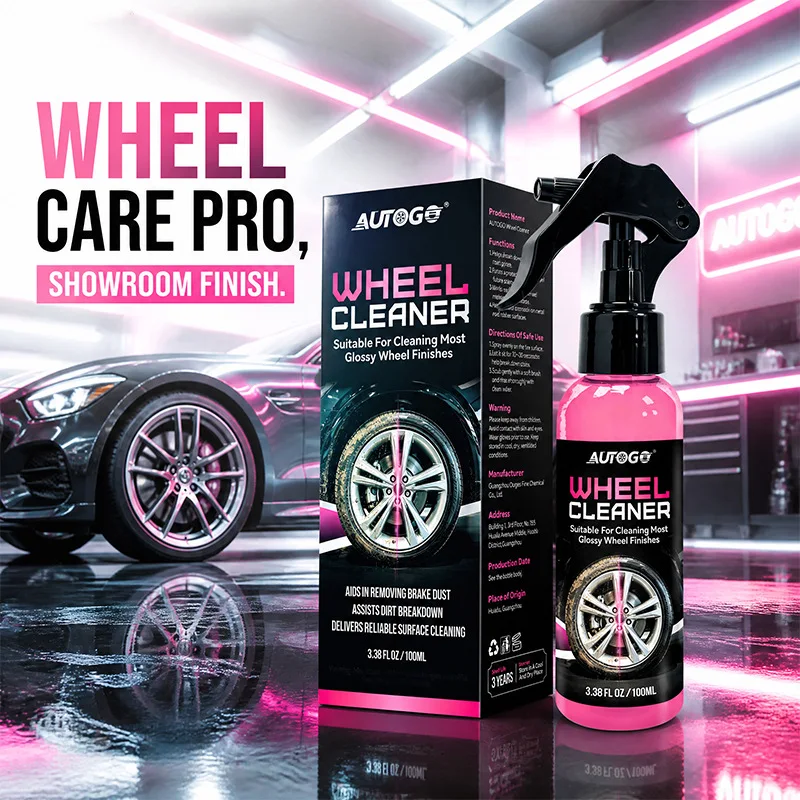 AUTOGO Wheel Cleaner Spray 100ml Car Rim Cleaner Foam Remove Brake Dust Road Grime Safe for Alloy Chrome Painted Glossy Wheels