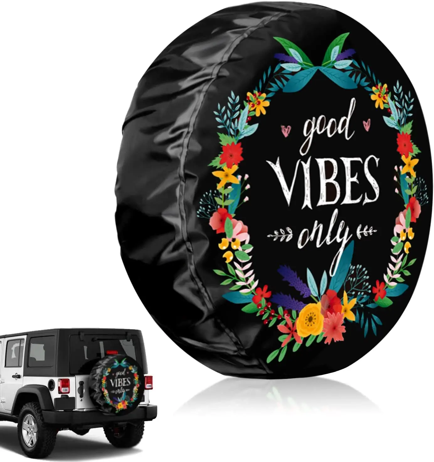 

SuperKaKa Spare tire Cover for Women, Flower Pattern Camper Spare tire Cover tire Covers for rv,Trailer SUV Truck Travel Trailer