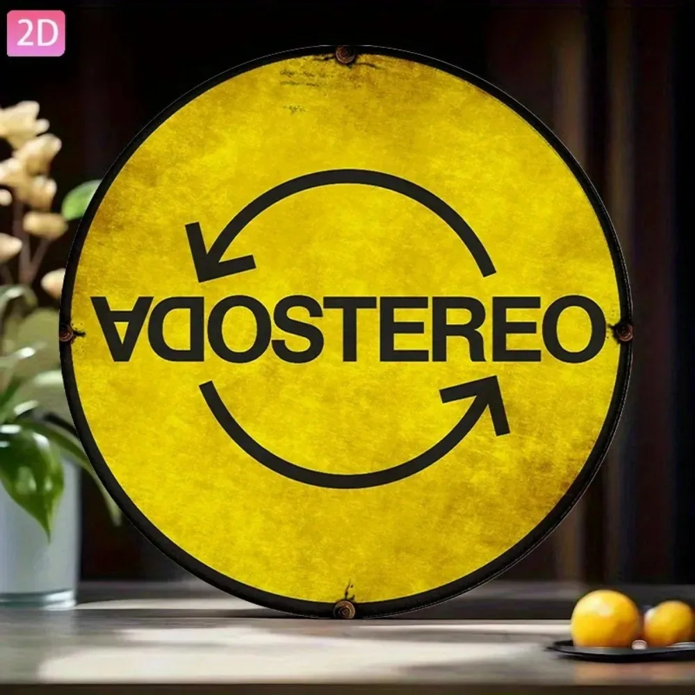 Soda Stereo Band Logo Tin Sign - Vintage Durable Metal Plaque Wall Decor, Home Office Bar Man Cave Wall Art