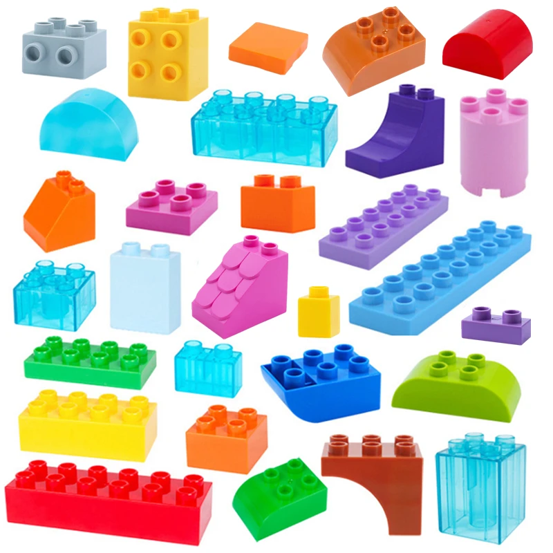 6 Pcs Big Building Blocks Accessories Compatible Enlighten Large Bricks Children Kids Foundation Smooth Plastic Educational Toy