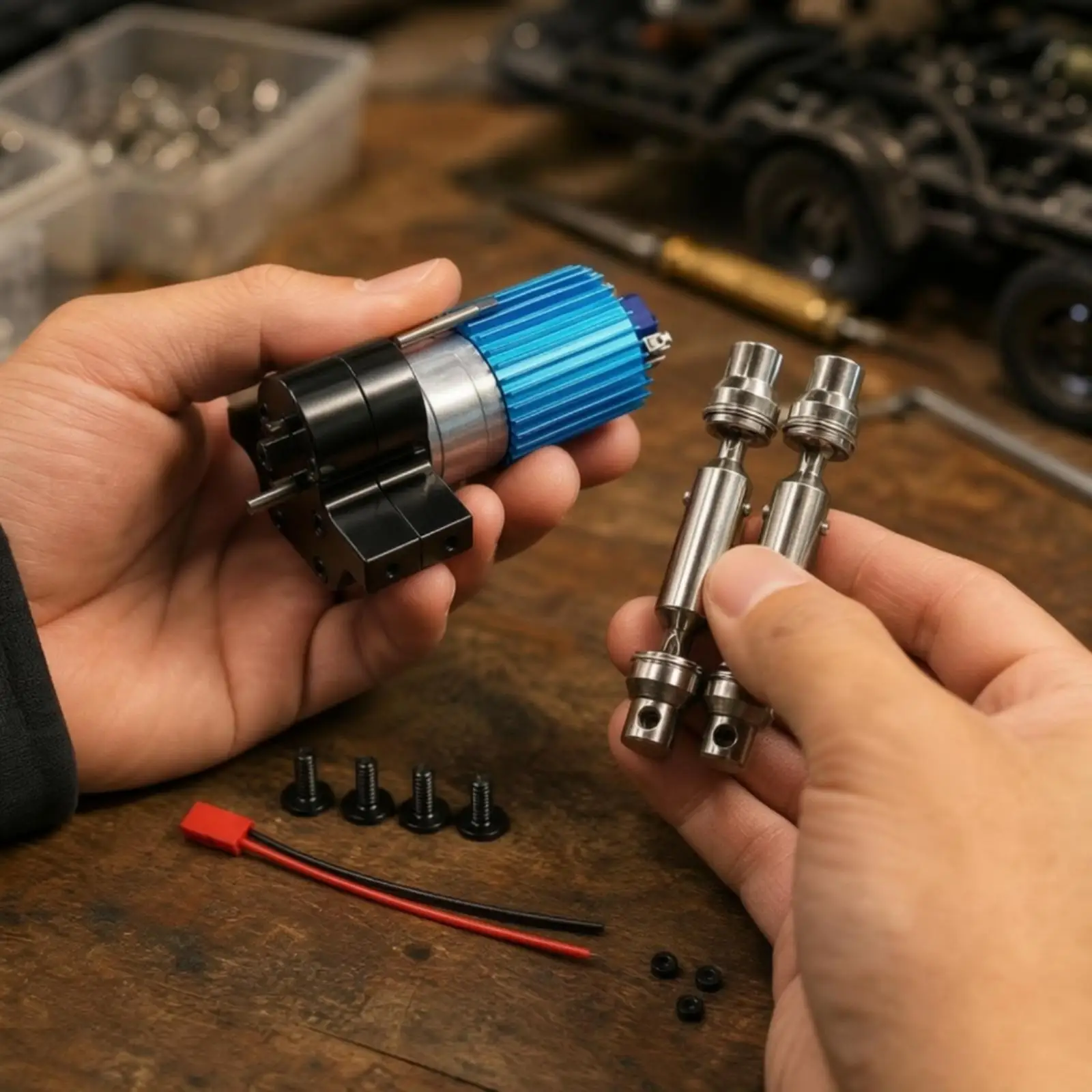 6V High Torque 370 DC Motor Gearbox for RC Truck with 14mm Expandable Drive Shaft