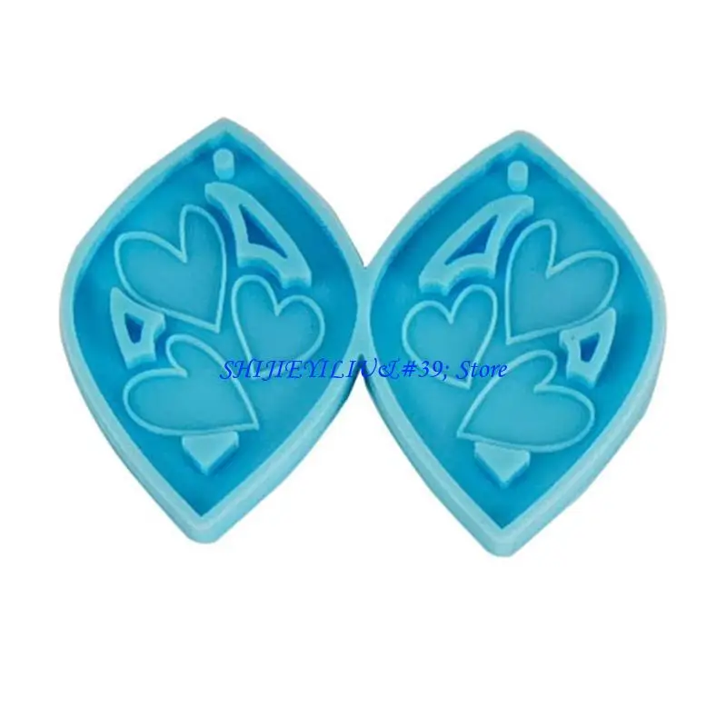 

E21F Valentine's Day Earrings Epoxy Resin Mold Eardrop Danglers Silicone Mould DIY Crafts Jewelry Pendants Casting Tool