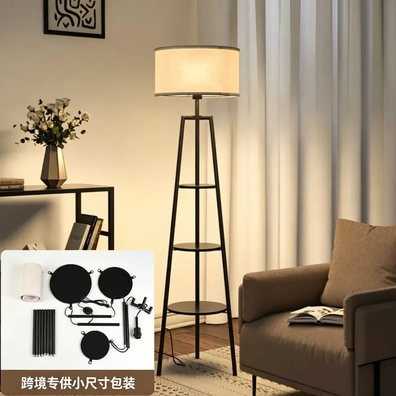 Nordic Multifunctional Fabric Floor Lamp Simple Foyer Sofasides Bedroom Headboard Study Three Legged Warm Table Lighting Fixture