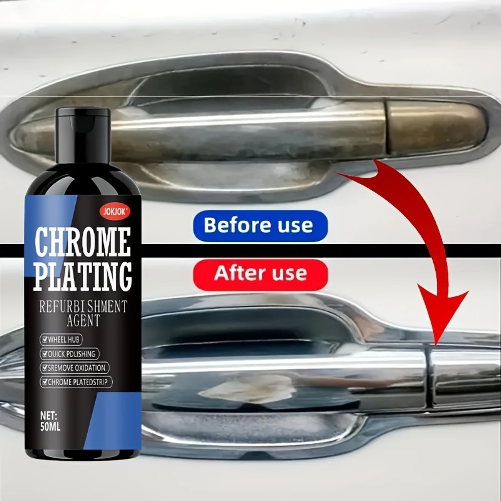 Chrome Plating Spray for Car Parts, Suitable for Door and Window Frame Beautification, Metal Polishing Spray - Rust Remover for