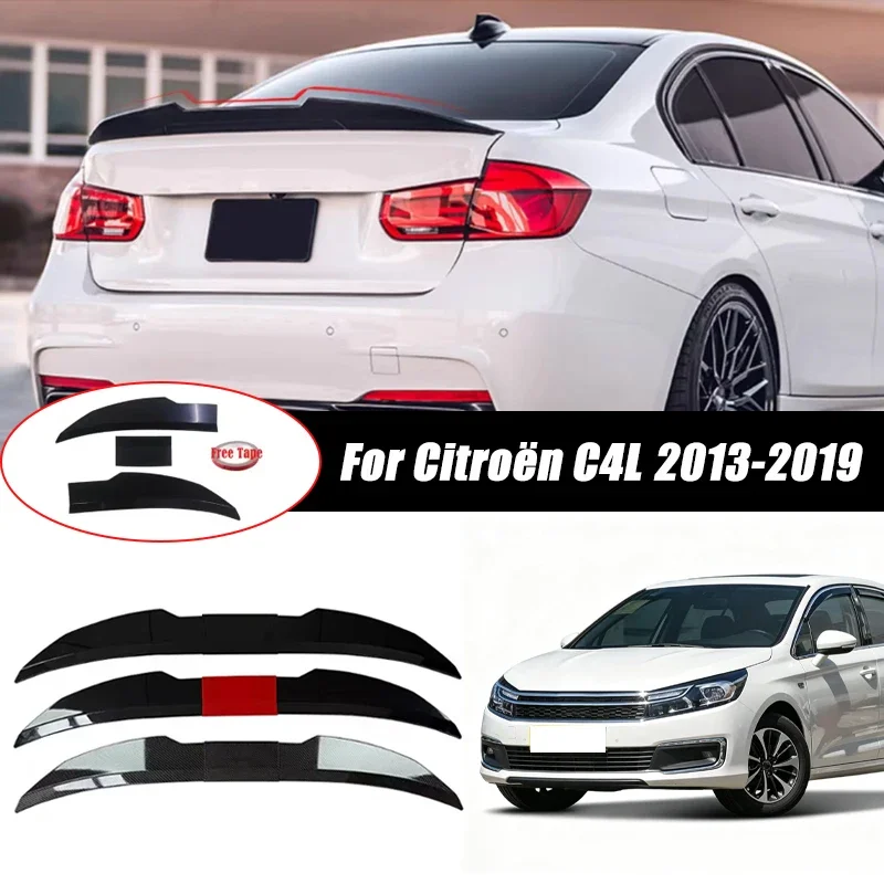 3pcs Sedan Rear Trunk Spoiler For Citroen C4L 2013-2019 Adjustable DIY Modified Trunk Spoiler Automotive Accessories