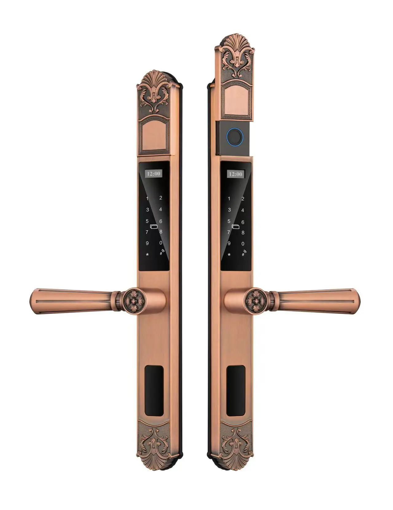 Factory IP68 Waterproof Dual Side Fingerprint Security Glass Door Lock Double Sided Tuya Sliding Door Lock