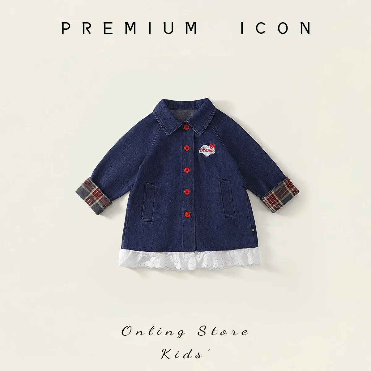 الفتيات معطف الدنيم سترة واقية الربيع والخريف 2025 جديد أنيق للأطفال الخريف نمط المرأة الكنز معطف غير رسمي متعدد الاستخدامات #1