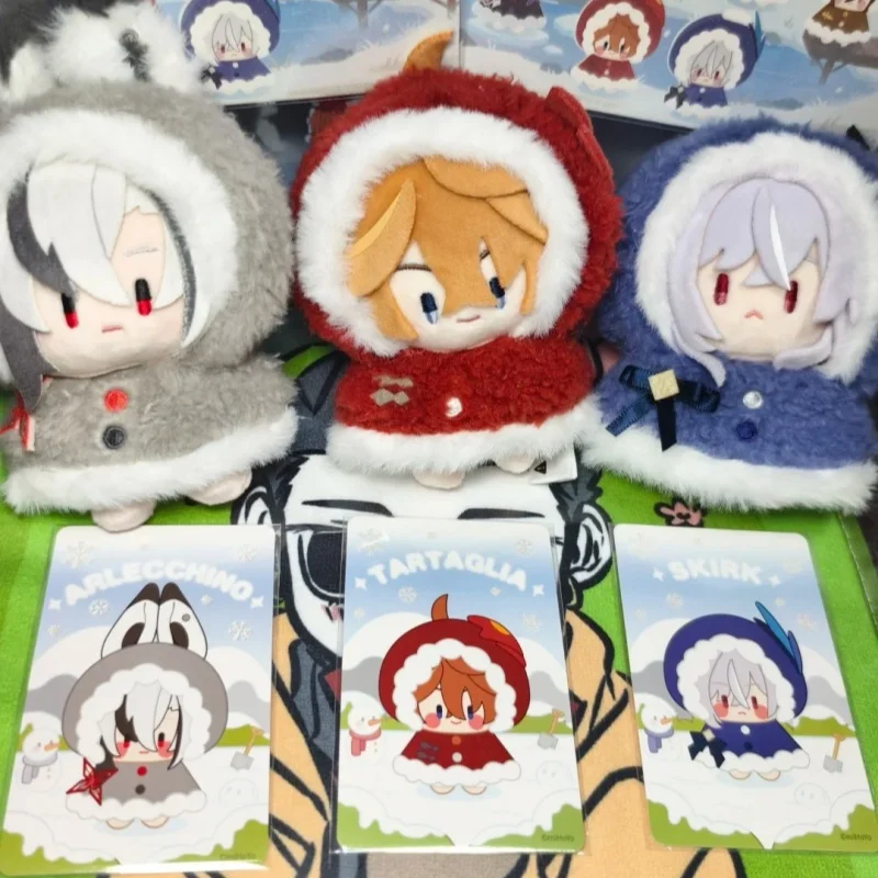 Genshin Impact Fun In The Snow Theme Plush Pendant Zhongli Skirk Durin Cosplay Dolls Anime Keychain Tartaglia Birthday Toy