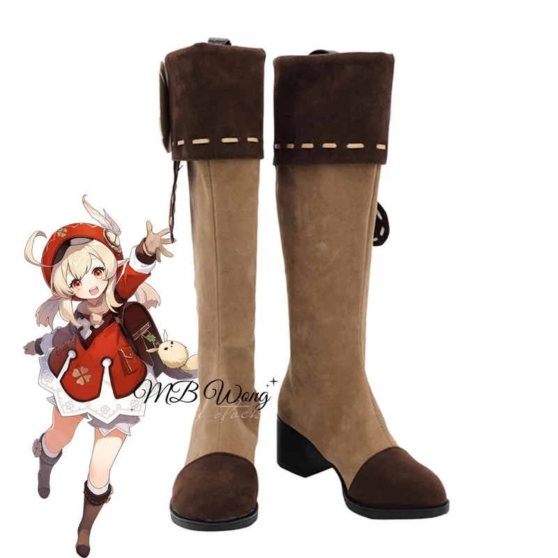 Game Genshin Impact Klee Cosplay Shoes Kid‘s Boots Uniform Cute Girl Role Play Wig Halloween Carnival Christmas Custom Made