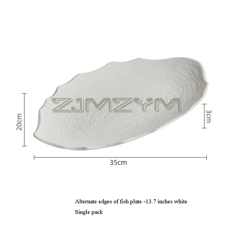Annual Ring Fish Plate Creative Hotel Alien Plate Ceramic Dinner Irregular Steamed Fish Plate Steak Dessert Snack Pasta Plates