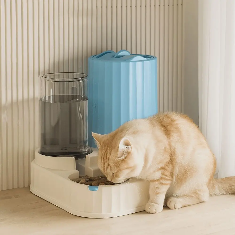 

2-in-1 Cat Automatic Feeder Detachable Large Capacity Cat Dog Food Bowl Dry Wet Separation Pet Water Feeding Device Home