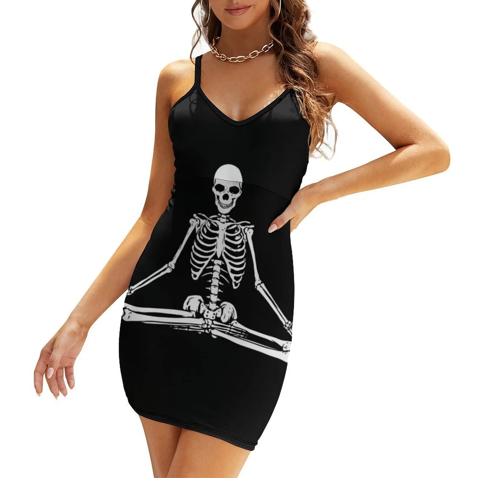 

Meditating Skeleton Sling Dress woman dress summer dress women 2025 evening dresses luxury 2025 evening woman