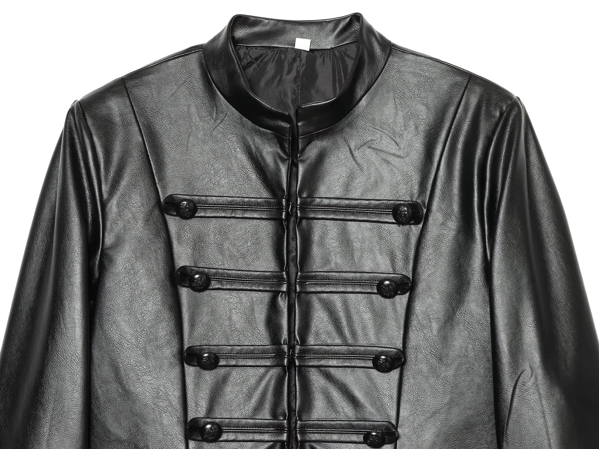 Guobioziy 2026 Fall New Women's Short Jacket with Stand Collar Long Sleeves Button Decoration Street-Style Slim Fit Coat