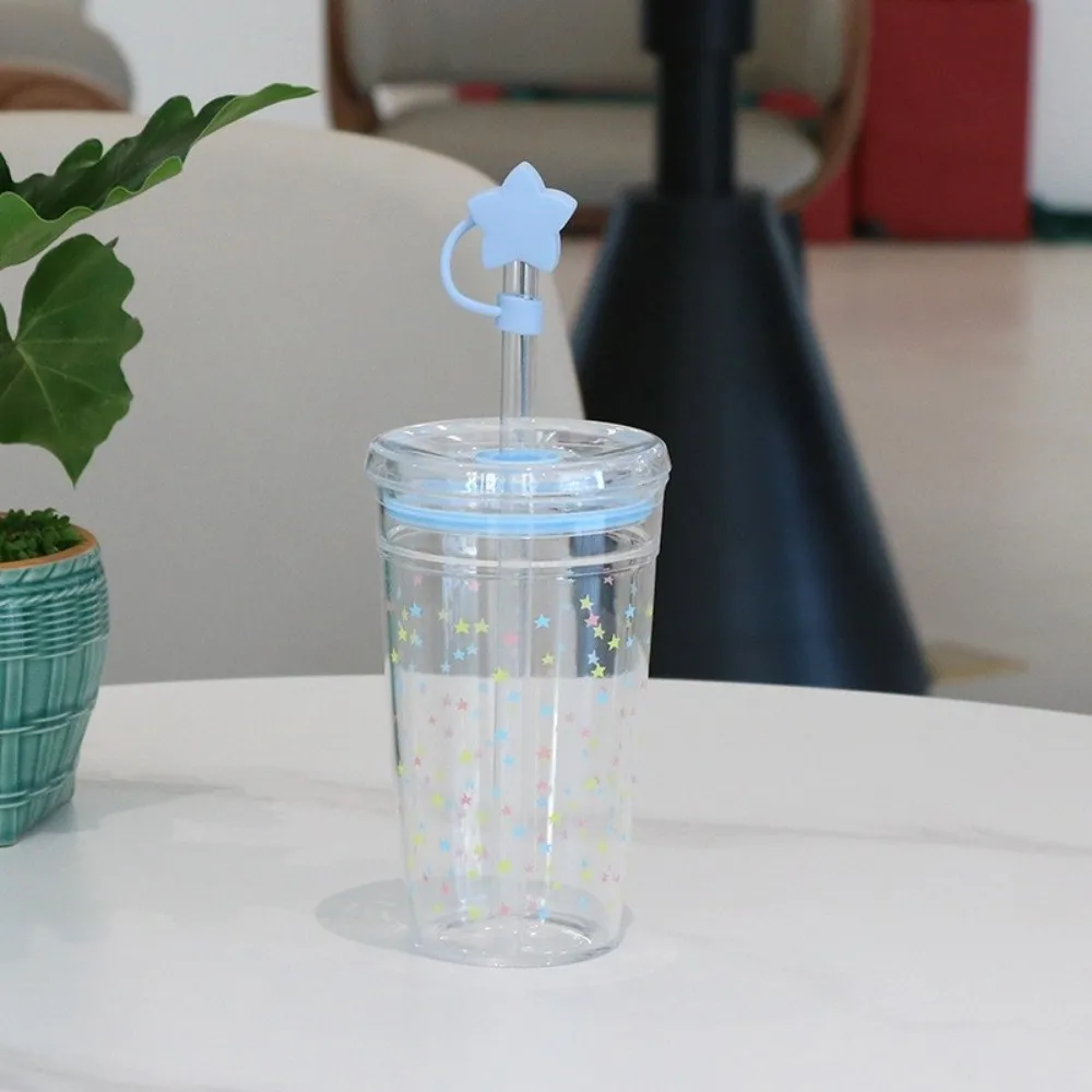 

Новая соломенная кофейная чашка на 500 мл, прозрачная однослойная чашка для холодного питья, пластиковая многоразовая автомобильная чашка-стакан