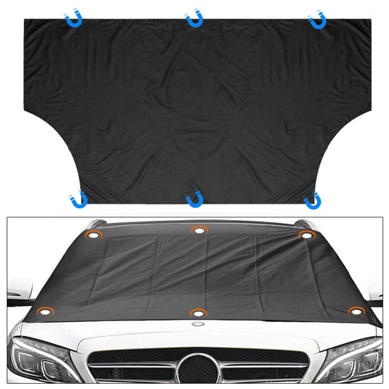 1Pc 210x122cm Magnetic Car Front Windscreen Cover Snow Blocking Waterproof Protective Covers Automobile Sun Shade Cover