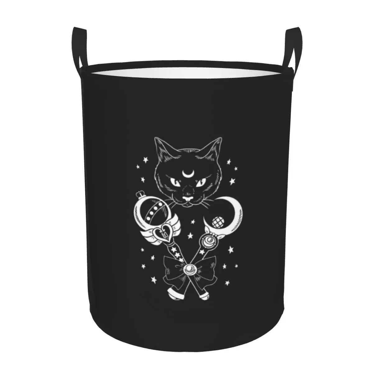 Black Cat Laundry Basket Foldable Large Capacity Clothing Storage Bin Kitten Baby Hamper