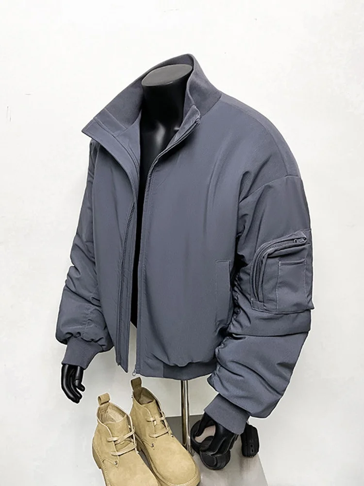 

Мужская утепленная хлопковая куртка Cleanfit: зимняя теплая куртка-пилот в американском стиле с воротником-стойкой, свободный крой, повседневная молодежная мода