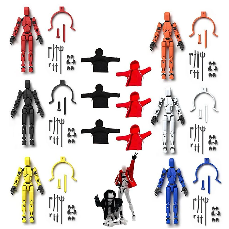 Hoodie Dummy 13 Magnetische actiefigurenset Dummy 13 actiefiguur met capuchon T13 actiefigurenset accessoires 3D-geprint