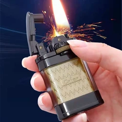 CHIEF Kerosene Lighter, Creative Gear Linkage, Transparent Fuel Tank Cigarette Accessories for Men, Retro Gift, Brand New