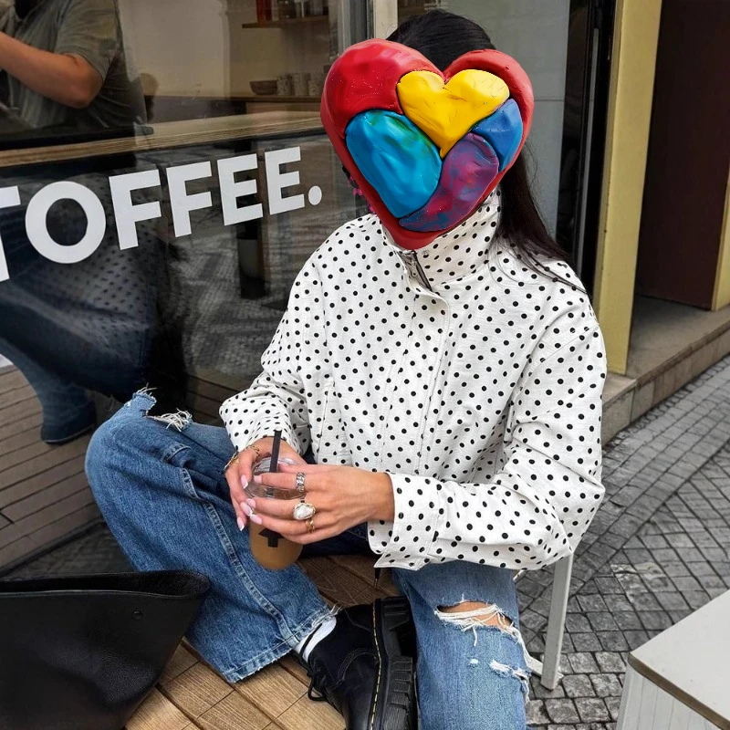 Buitenlandse Handel Europese en Amerikaanse Dameskleding Nieuwe Lente en Zomer Polka Dot Lange mouwen Jas Polka Dot Shorts Set