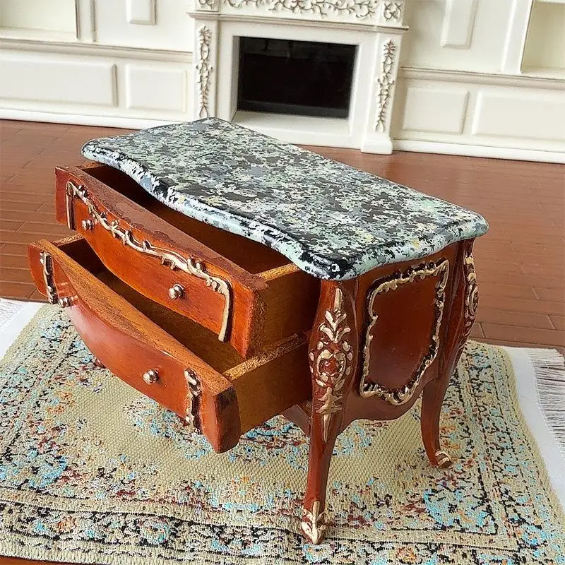 

DIY 1:12 кукольный домик, миниатюрная модель, сцена, европейский позолоченный шкаф, ящик, сундук, можно открыть, имитация мебели, ролевая игрушка