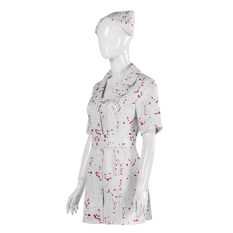 Uniforme d'Infirmière Zombie Sanglant pour Femme, Costume d'Halloween, Effrayant, Silencieux, pour Adulte