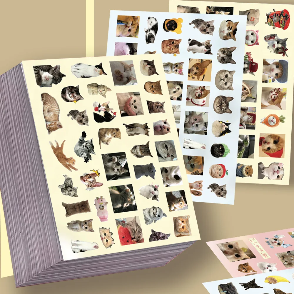 8-adesivos-divertidos-de-gatos-em-desenho-animado-para-scrapbook-e-diario-pacote-de-expressoes-abstratas-kawaii-decalques-esteticos-para-embalagens-de-presente-e-capas-de-celular
