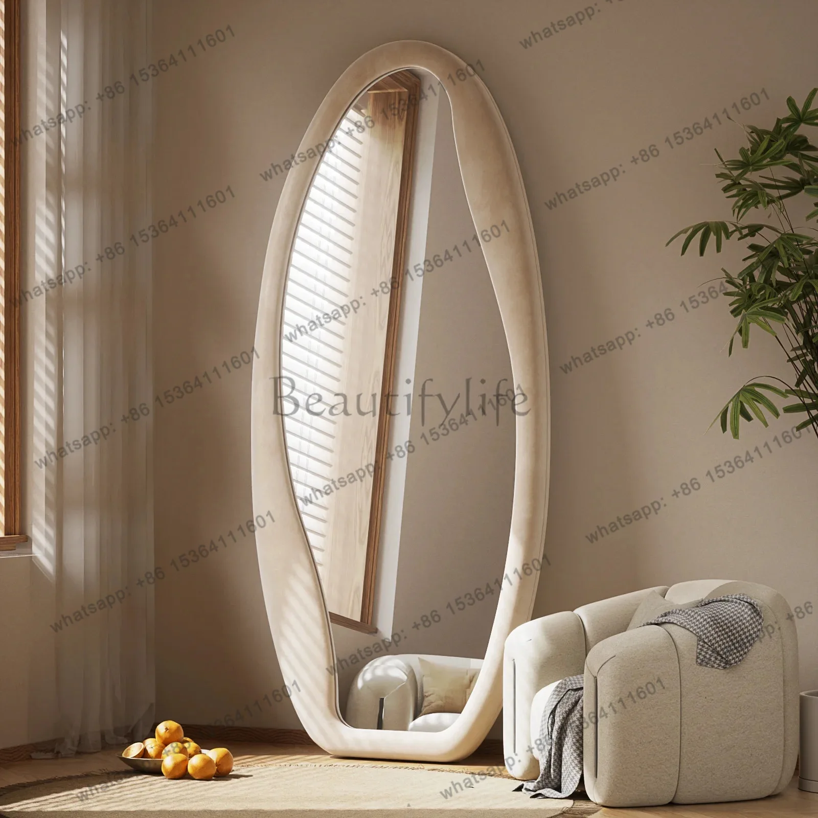 Internet celebrity Nordic girls home full-length mirror against the wall irregular mirror