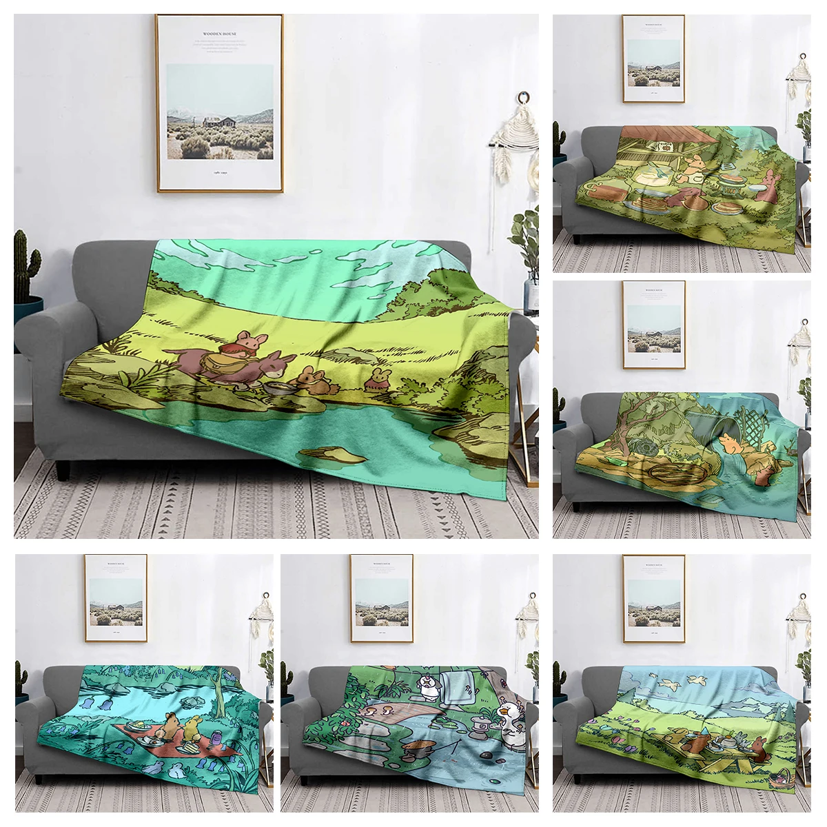 Home decoration plush Sofa blanket Colorful Animal  Bedspread on the bed anime fluffy soft blankets thick blanket for winte