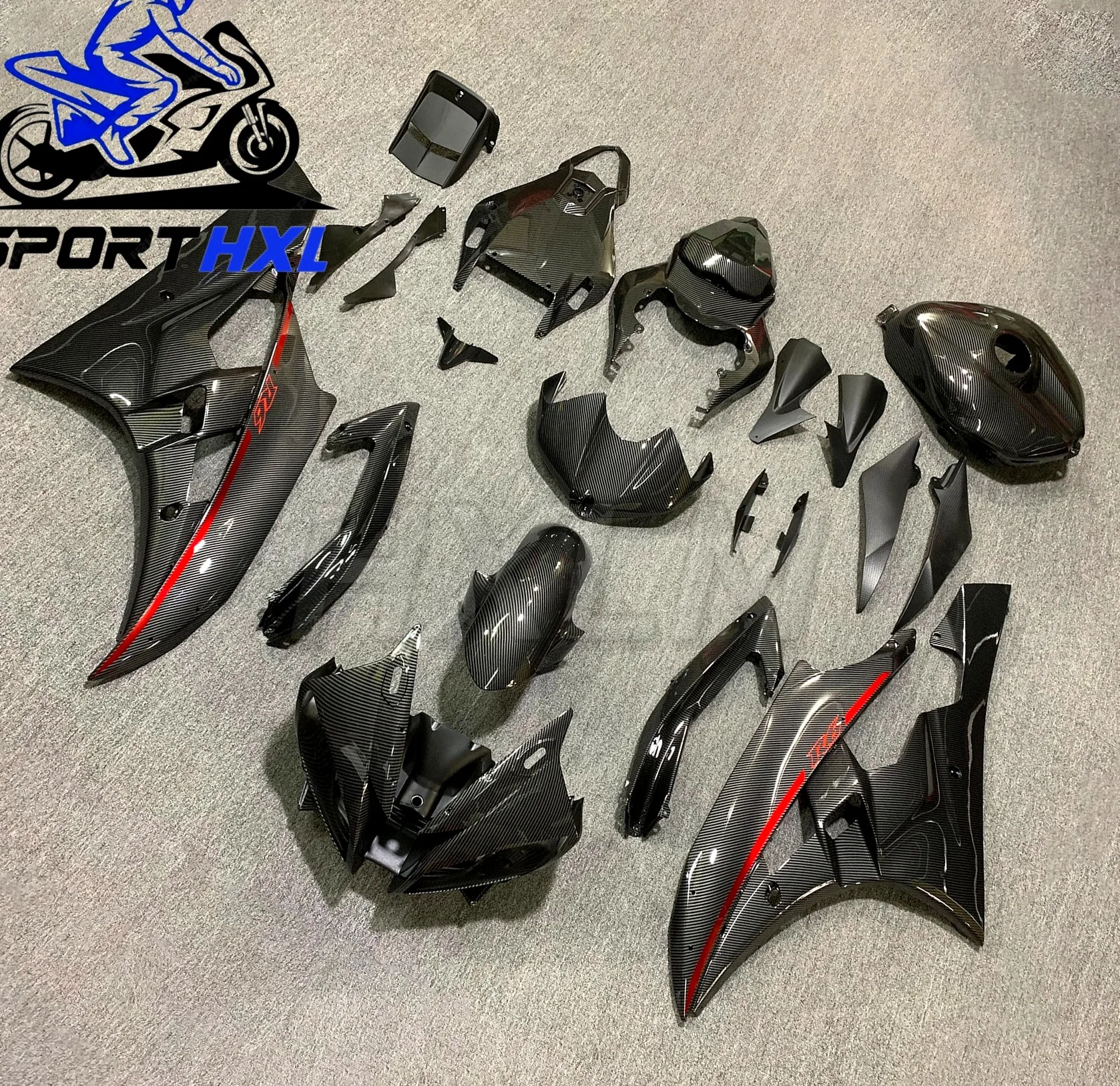 New ABS Fairing Kit - Fairings ABS Kit Fit for YAMAHA YZF- R6 2006 2007 and 06 07 Carbon fiber paint motoing cork fairing