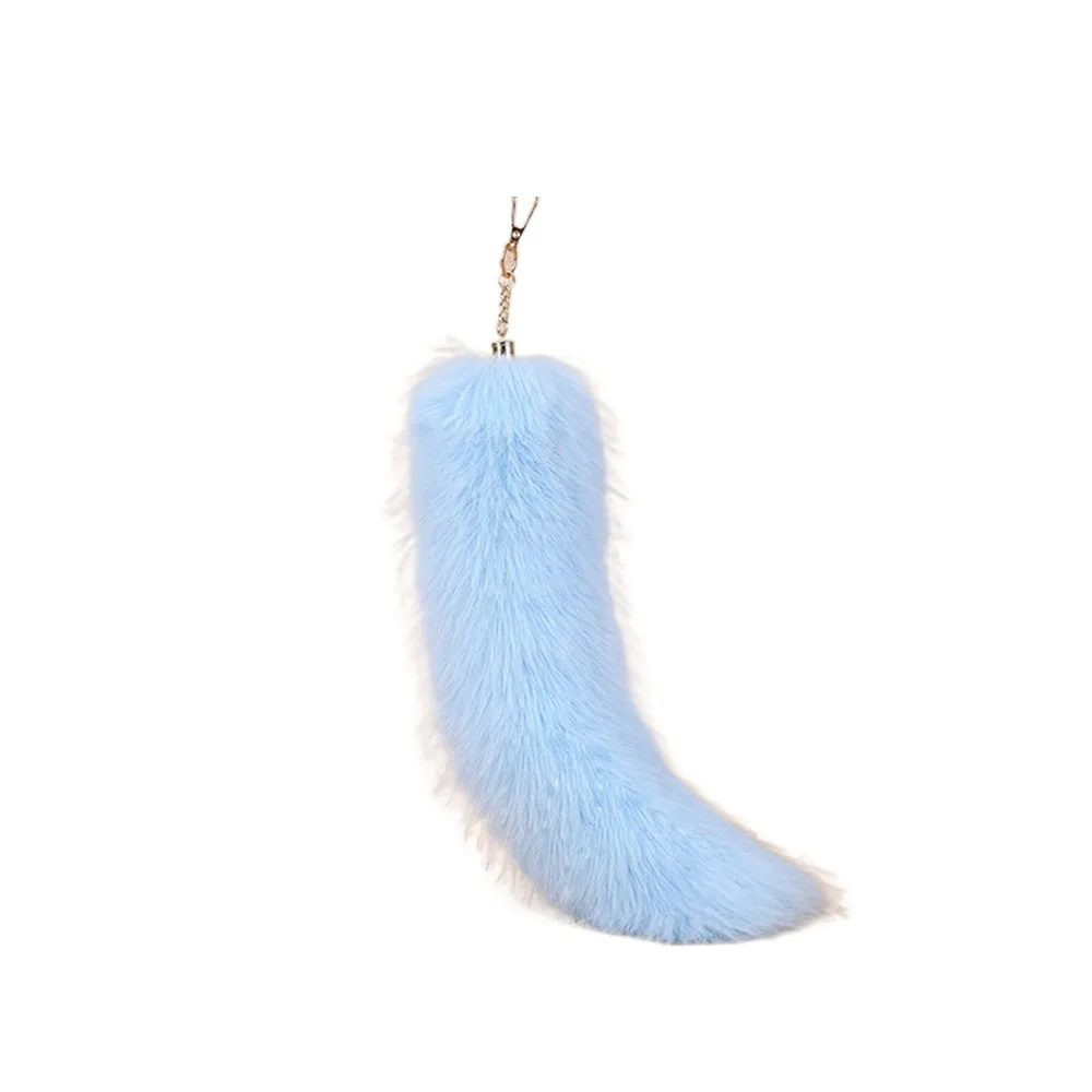 Cute Huge Fluffy Faux Fur Fox Tail Keychain Warm Soft Therian Tail Bag Charms Thickening Fur Pendant Gift