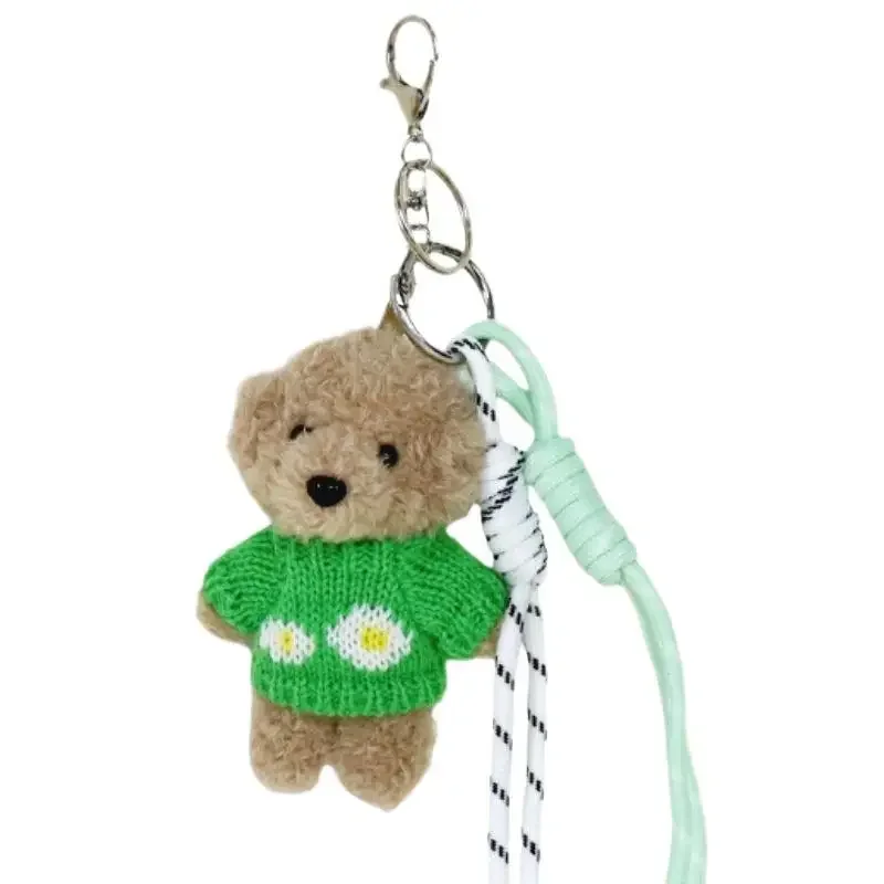 Portachiavi con corda intrecciata per cani, maglione di peluche alla moda, ciondolo con ciondoli, decorazioni, portachiavi con borsa alla moda in corda multiuso