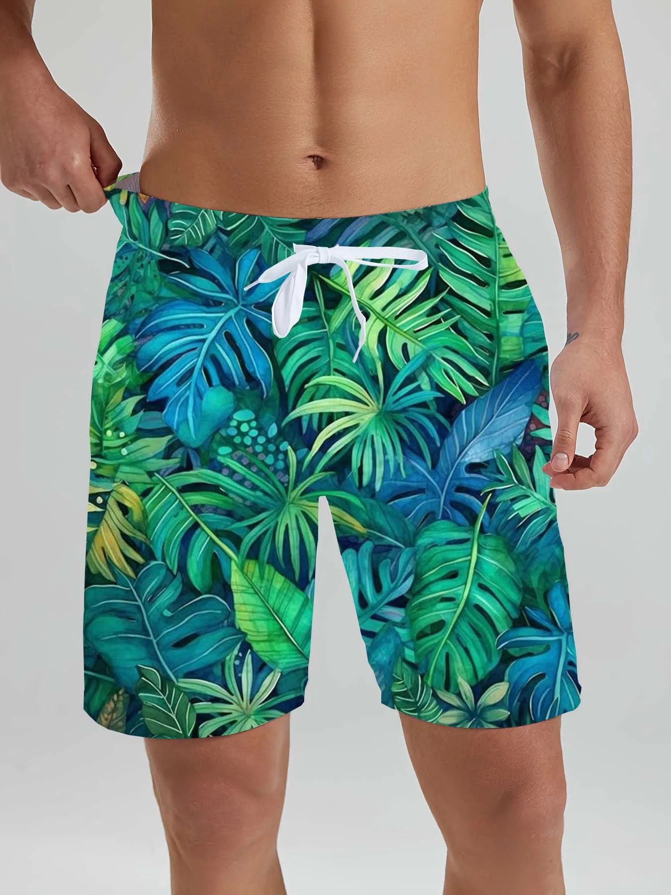 

Hawaiian men's Beach Shorts Tropical Plant Beach Patterns 3D Printed men's Shorts Summer Swin Trunks Vacation men's Clothing