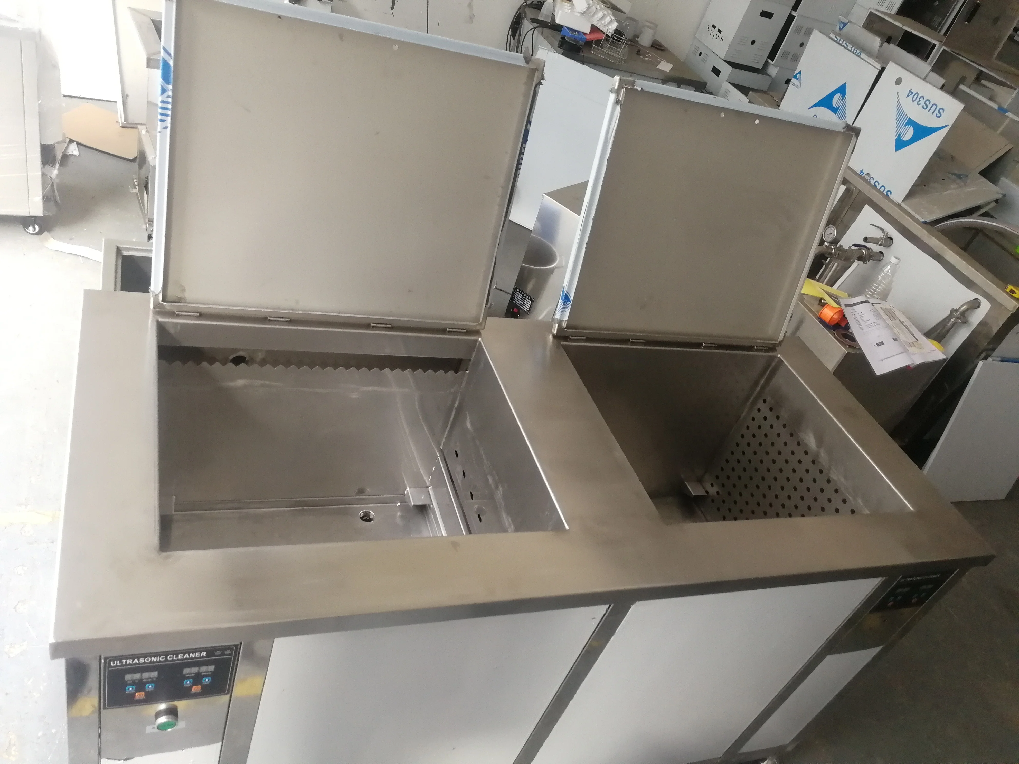 61L 900W Dual Tank Industrial Ultrasonic Cleaner Integrated Washing & Drying Function Hardware Auto Parts Degreasing Washer
