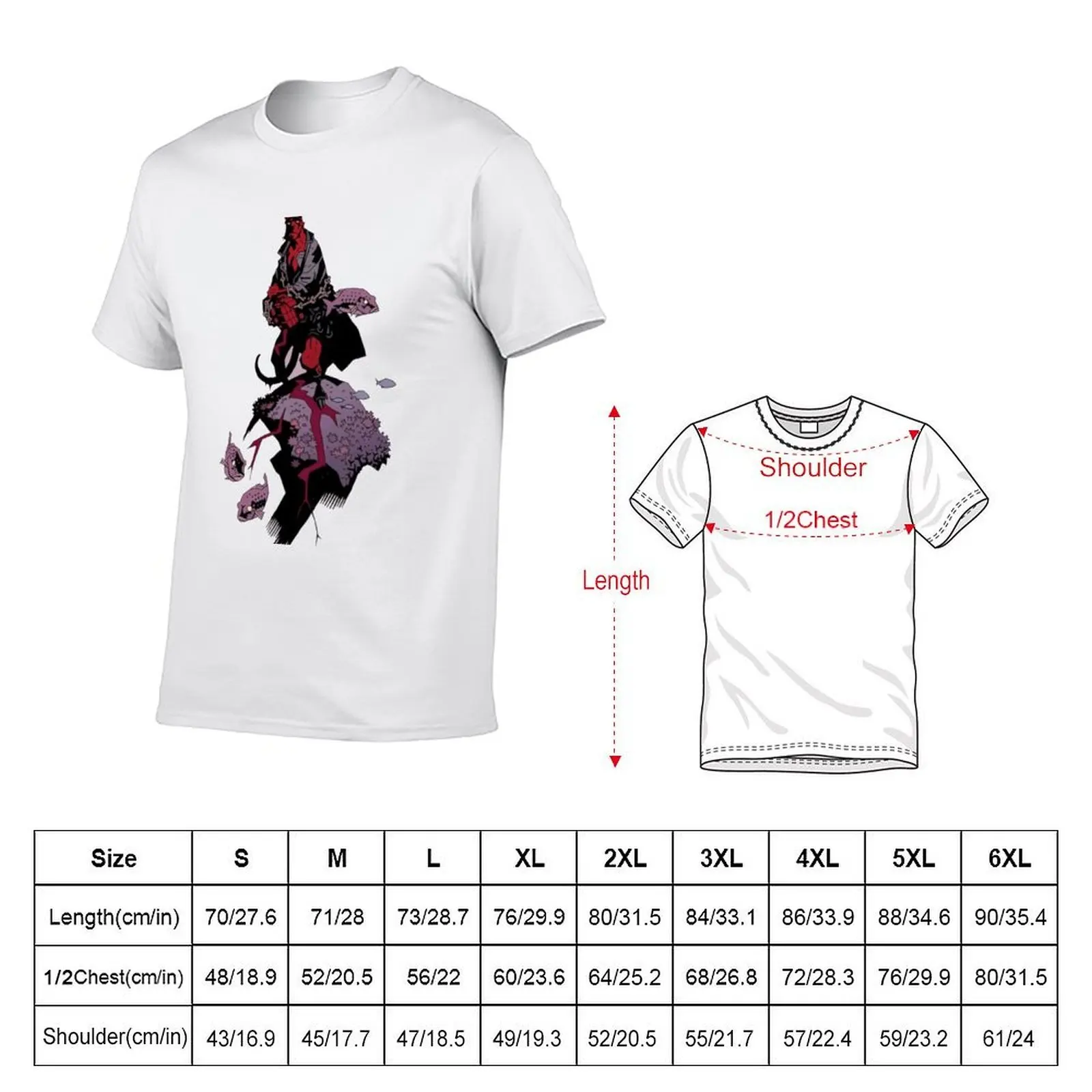 portrait of hellboy T-Shirt vintage clothes custom shirt luxury clothes men