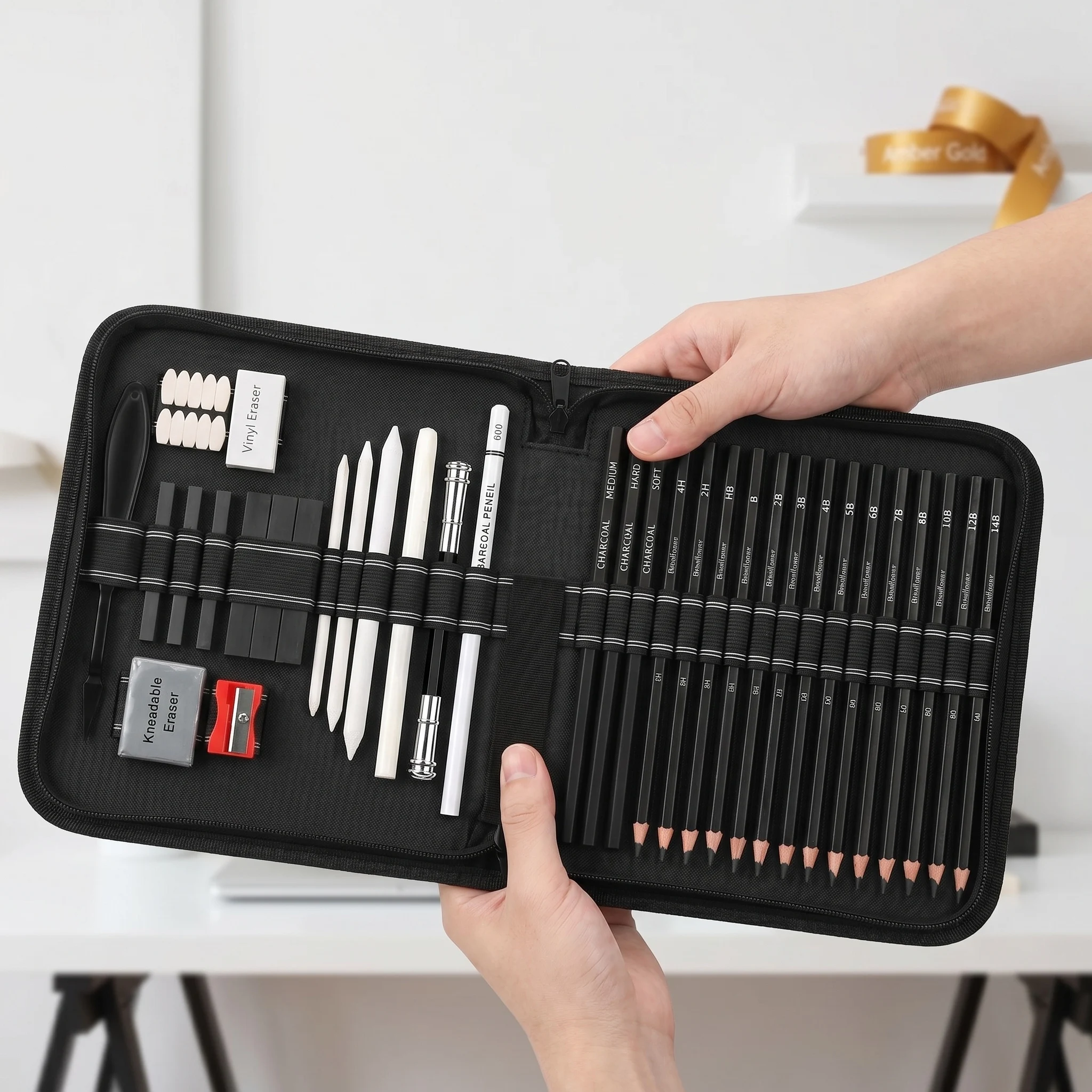 14/18/29/38/44/64 PCS Drawing Set Sketching Kit,Sketch Pencils Art Supplies with Graphite,Charcoal,Blending Tools & Accessories
